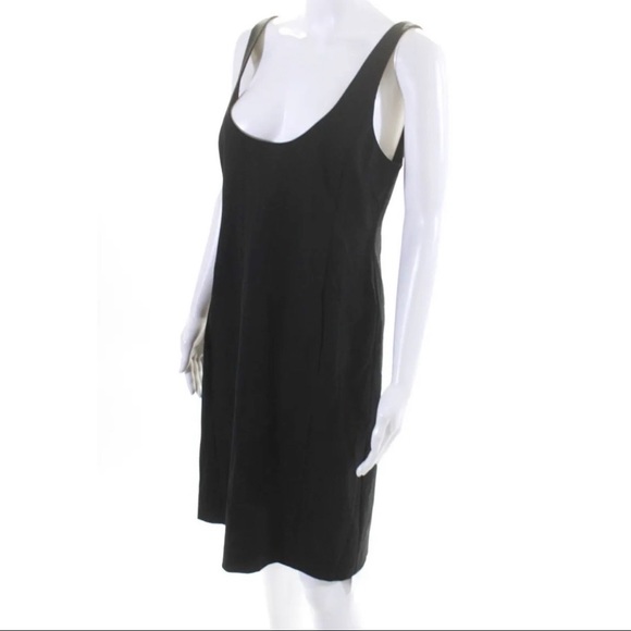 Theory Womens Back Zip Sleeveless Scoop Neck Sheath Dress Black Wool Size 10 - Picture 2 of 7